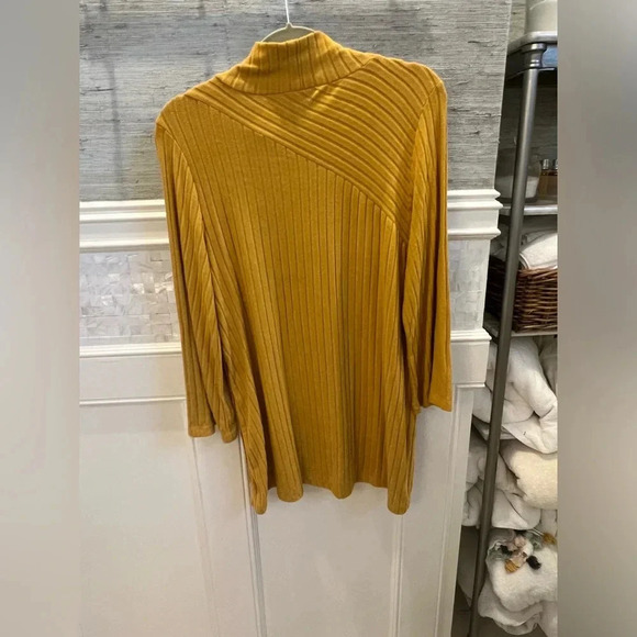 NWT new Anthropologie Saturday Sunday ribbed tunic sweater medium gold yellow - Picture 9 of 11